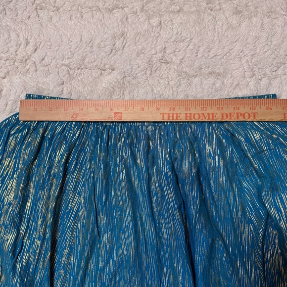 Nanette Metallic Blue & Gold Fairy Skirt XL boho flowy retro - Picture 4 of 6